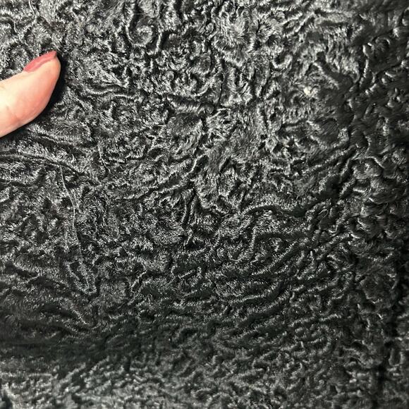 Vintage Black Persian Lamb Wool Coat with Fur Collar Measurements in Desc S/M - Picture 3 of 9